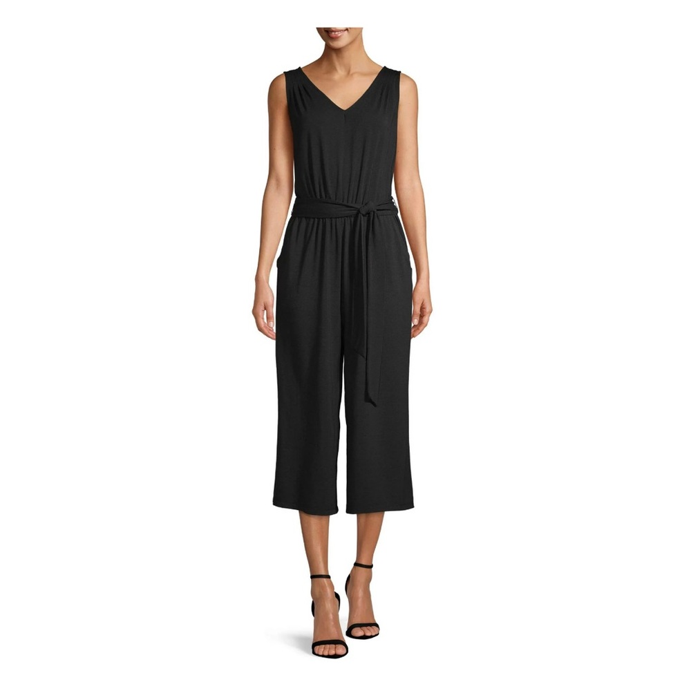Time and Tru Relaxed Fit Sleeveless V-Neck Jumpsuit (Women's),